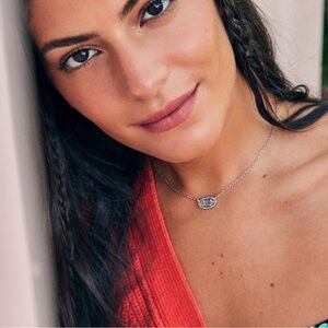 Kendra Scott Elisa Silver Pendant Necklace in Platinum Drusy